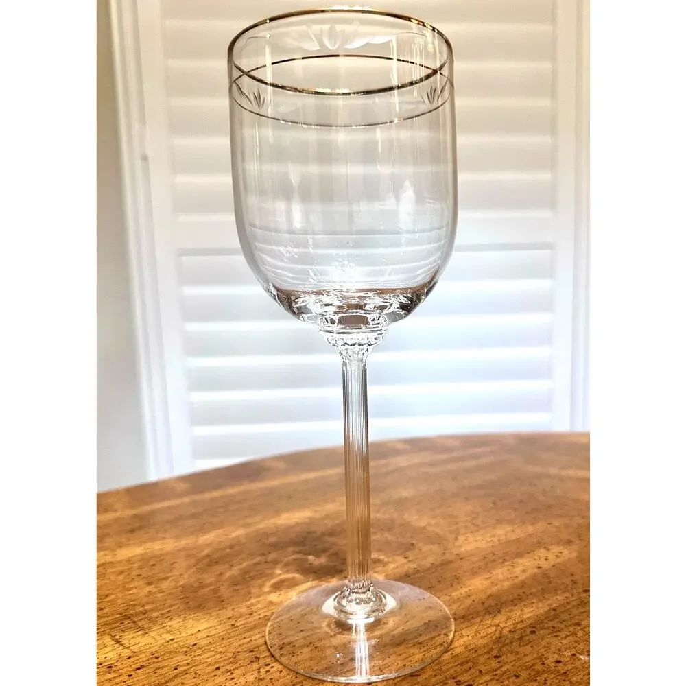 Lenox Kingston Retired Water Goblet Gold Trim-8 3/8